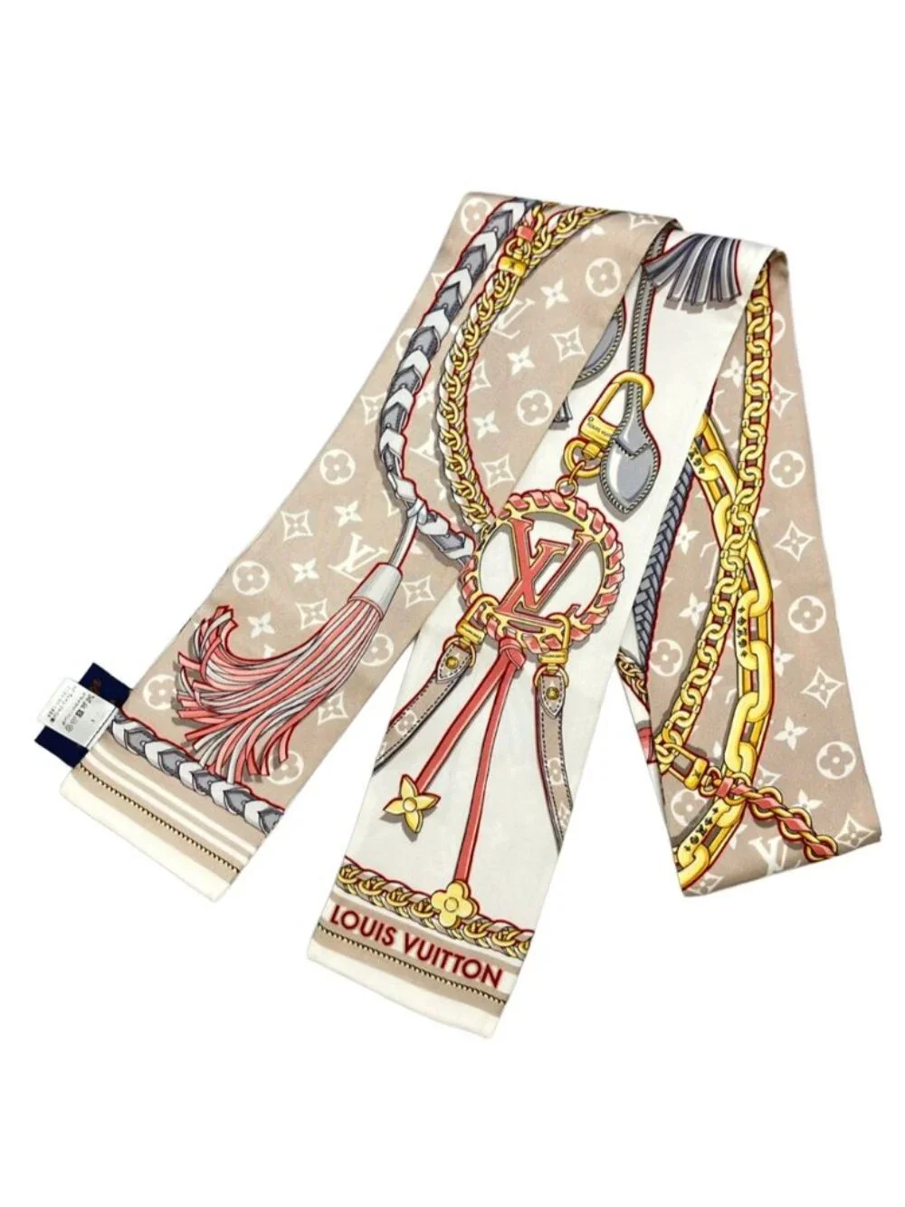 Louis Vuitton Scarf Silk 100% Bandeau Mix and Strap